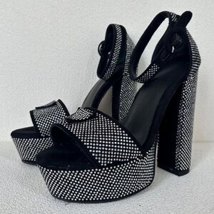 BRAND NEW OLIVIA JOHNSON CHUNKY PLATFORM ANKLE HIGH HEELED SANDALS